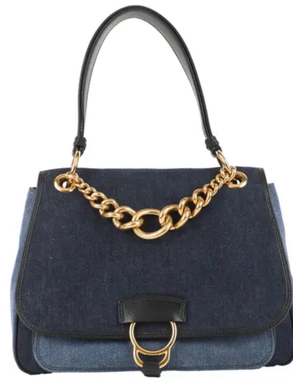 Miu Miu Dahlia Denim and Leather Bag